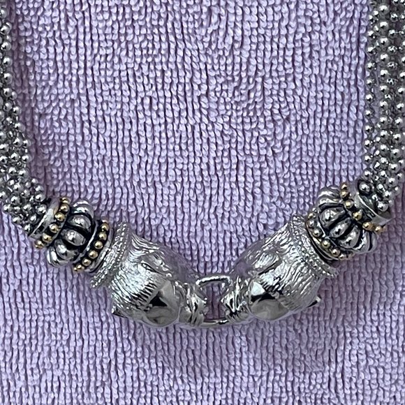 Stocko Necklace Silver Tone with Gold Detail - Picture 1 of 13